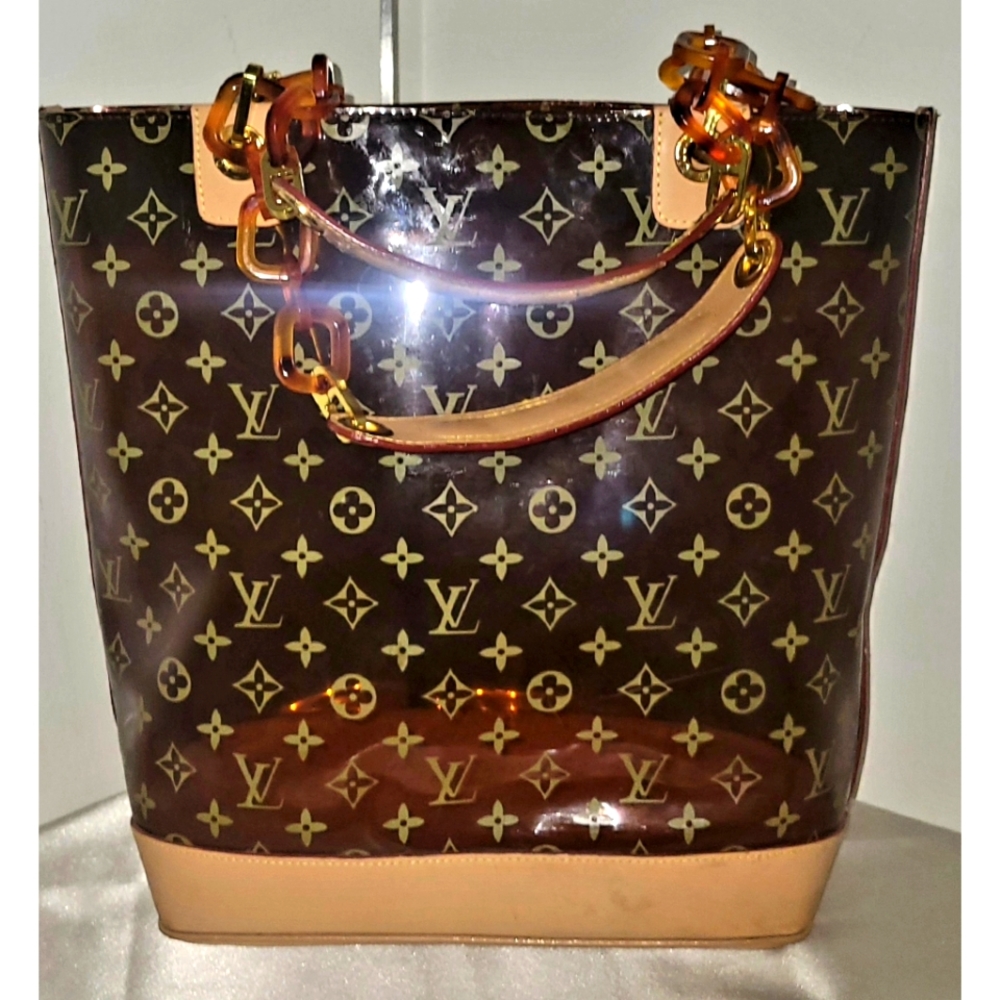 Louis Vuitton Monogram Clear Vinyl Cabas Ambre MM Tote Bag - Ivy - Picture 2 of 10